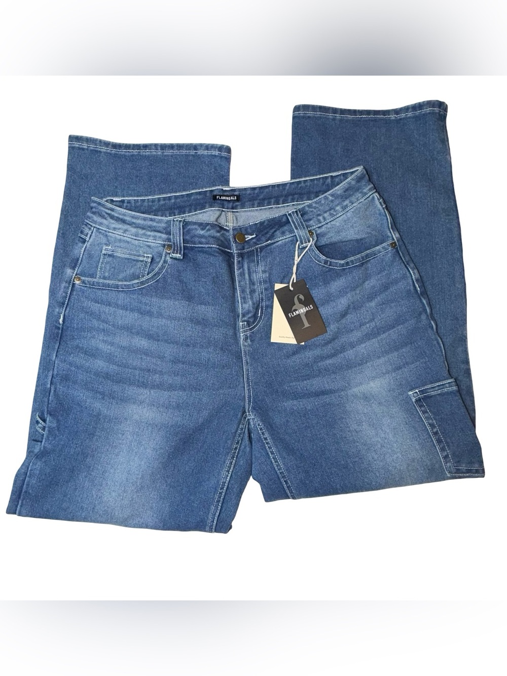 Flanella Women's Straight Leg Jeans in Medium Blue
